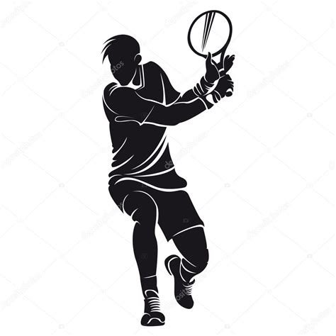 Tennis player, silhouette — Stock Vector © Chebanova #33686019