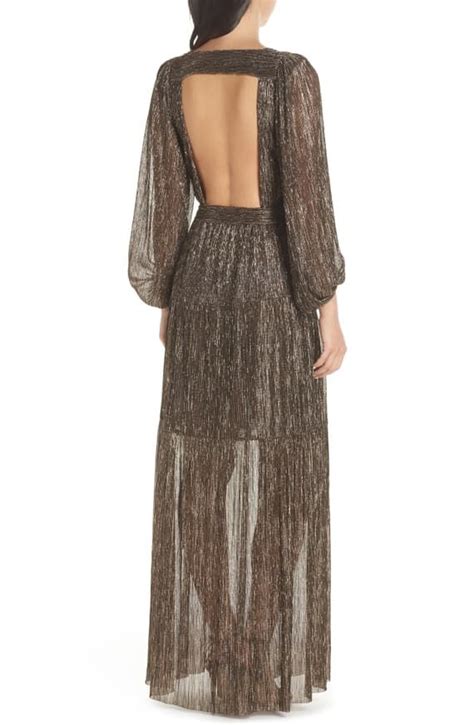 Eliza J Backless Metallic Maxi Wrap Dress Nordstrom Nordstrom