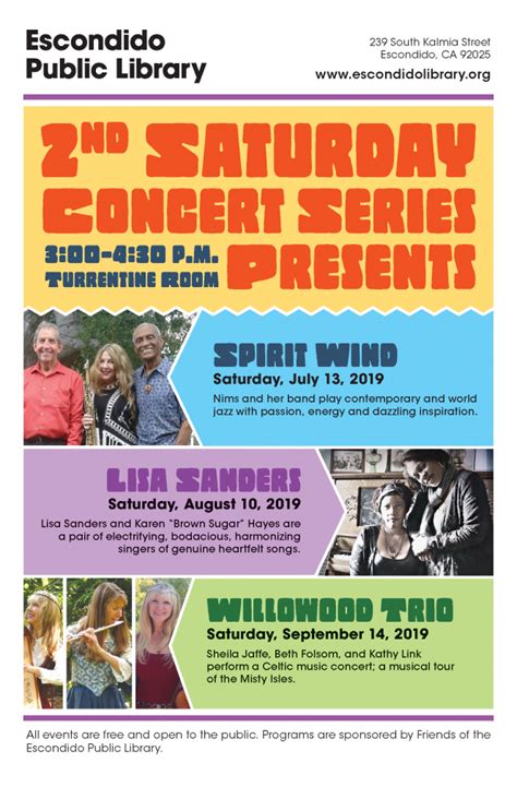 2nd Saturday Concerts at the Escondido Public Library - Visit Escondido ...