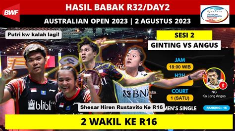 Hasil Australia Open 2023 Hari Ini Day2 R32 Putri KW Kalah Shesar Ke