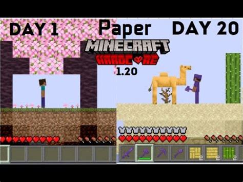 I Survived 20 Days In 1 20 Paper Minecraft YouTube