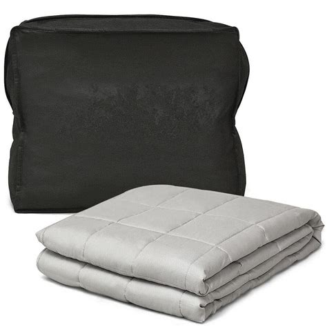 Gymax Weighted Blanket 25 Lbs Queen King Size Cotton Blanket Glass