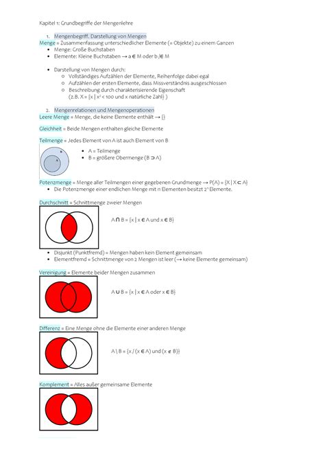 Zusammenfassung Mengenlehre Warning Tt Undefined Function Studocu