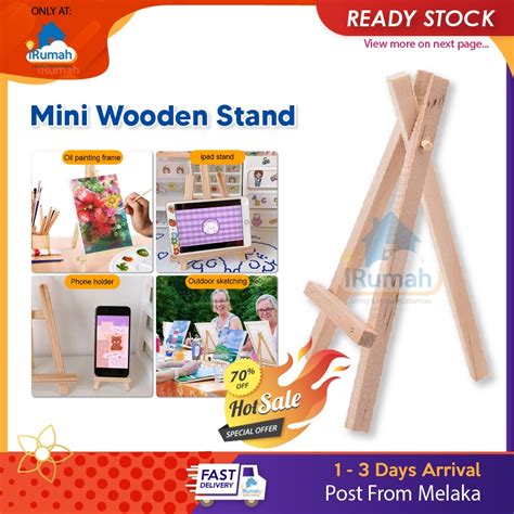 Craft E Mini Pine Wood Stand Painting Easel Stand Pemegang Kayu Esel