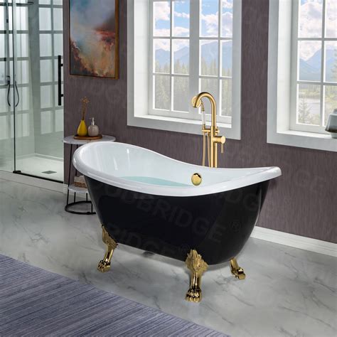 Woodbridge Heavy Duty Acrylic Double Slipper Clawfoot Bath Tub In