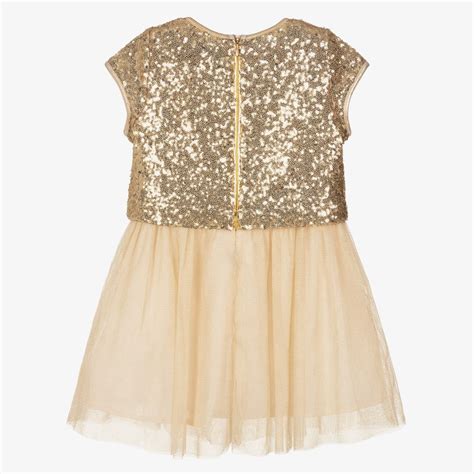 IKKS Robe dorée à sequins Fille Childrensalon Outlet