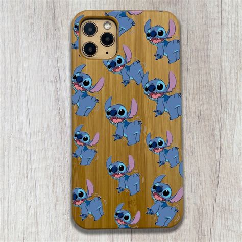 Stitch Iphone 12 Pro Max Case Disney Iphone 11 Case Wooden Etsy