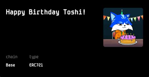 Happy Birthday Toshi Mint Fun