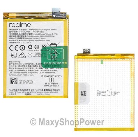 Realme Batteria Litio Integrata Originale Blp Per Realme Pro