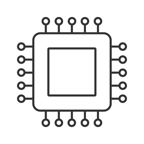 Processor Linear Icon Microprocessor Thin Line Illustration Cpu