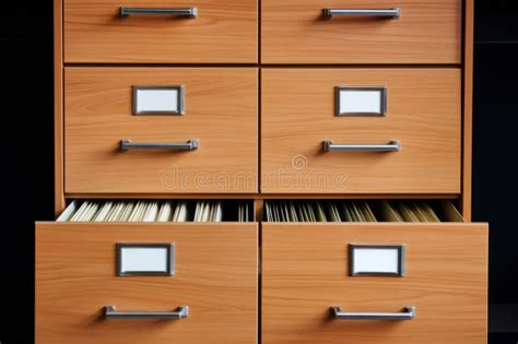 File Cabinet With A Wide Open Drawer Full Of Files Generative Ai Stock