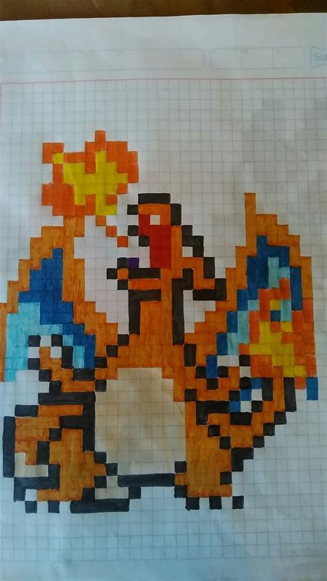 Charizard Pixel Art Pokemones Pixelados Dibujos En Cuadricula