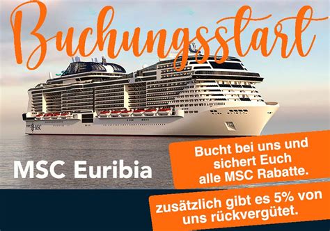 Buchungsstart für MSC Euribia ab Kiel in 2023