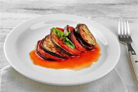 Premium Photo Ratatouille On Plate Closeup