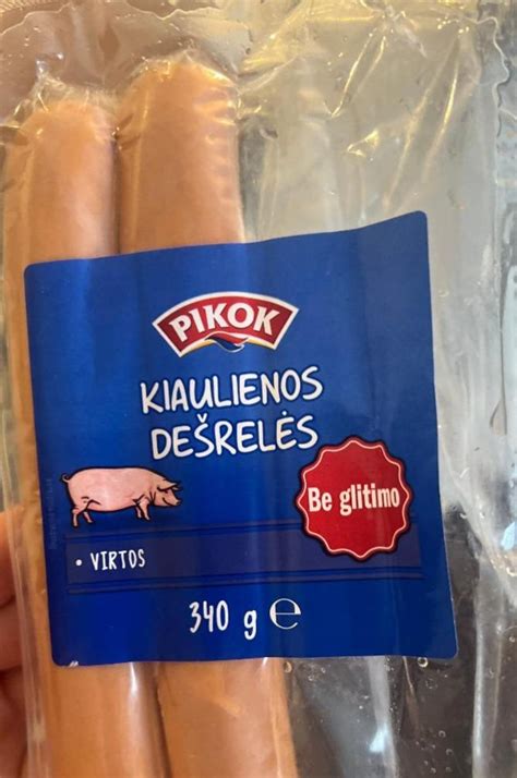 Kiaulienos Desreles Pikok калорийность пищевая ценность ⋙