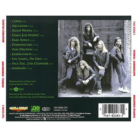 Overkill Horrorscope Cd 0075678228322