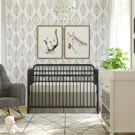 Little Seeds Raven 3 In 1 Metal Crib Nursery Furniture Black