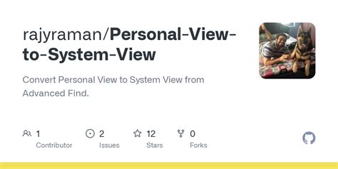 github rajyramanpersonal view  system view convert personal view