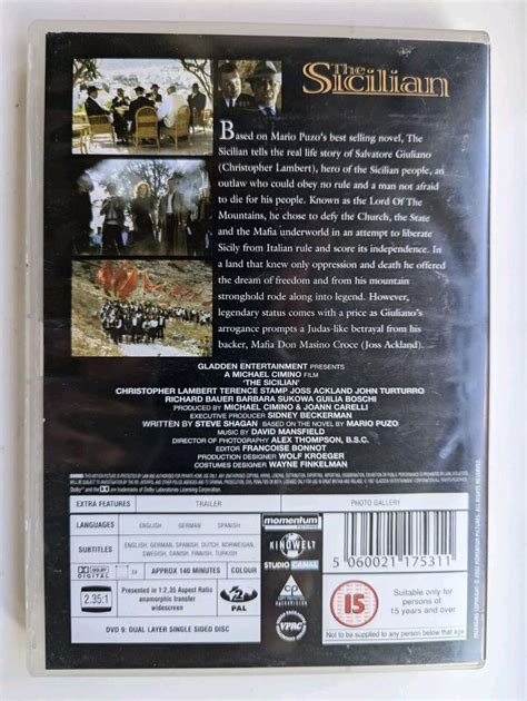 The Sicilian DVD 2002 Michael Cimino Christopher Lambert Terence