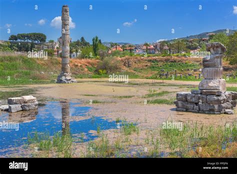 Ruins Of Temple Of Artemis Ephesus Selcuk Izmir Province Turkey