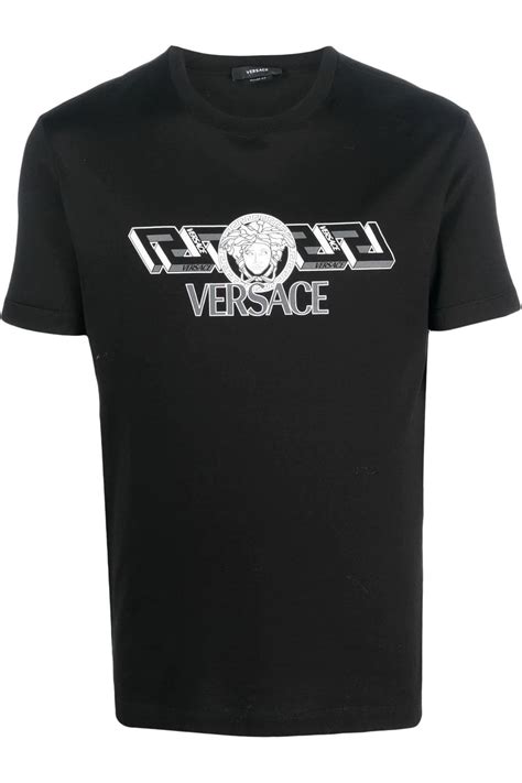 Versace La Greca Cotton T Shirt Clothing From Circle Fashion Uk