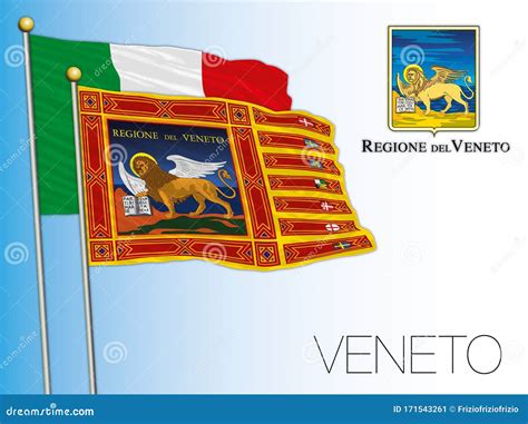 Bandiera Regionale Ufficiale Del Veneto E Stemma Illustrazione