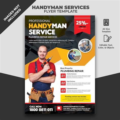 Premium Psd Handyman Services Flyers Template