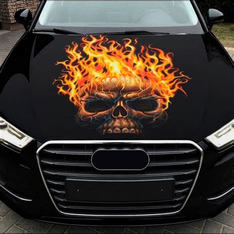 Skull Car Hood Decals Etsy