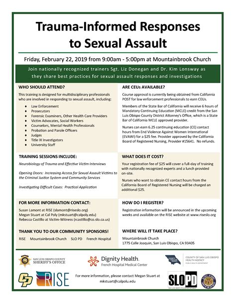 Trauma Informed Responses To Sexual Assaultpage1 San Luis Obispo