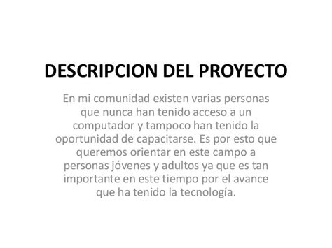 Descripcion Del Proyecto