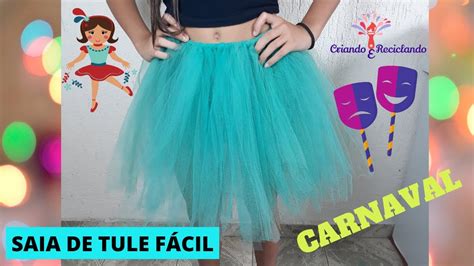 DIY SAIA DE TULE FÁCIL ADULTO CARNAVAL YouTube