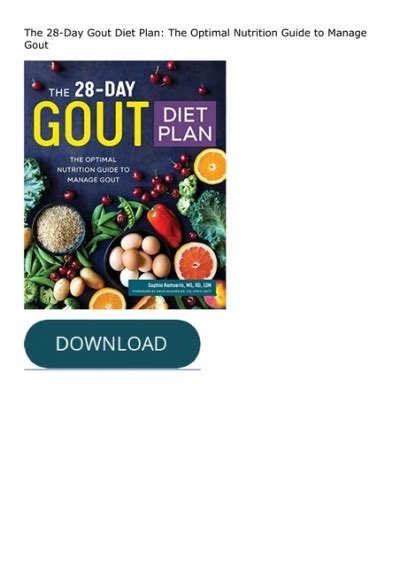 Pdf⚡️read ️online The 28 Day Gout Diet Plan The Optimal Nutrition