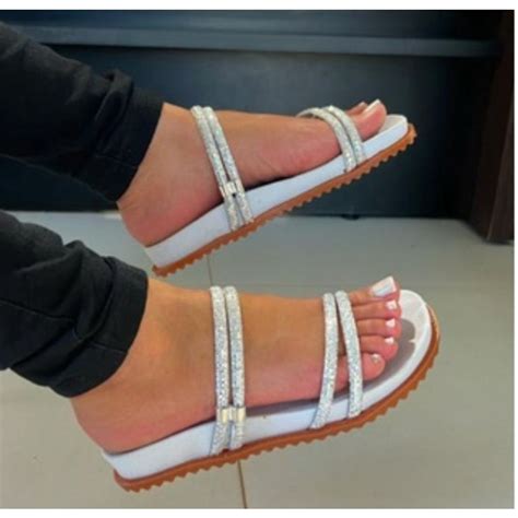 Sandalia Papete Birken Glitter Feminina Dois Em Um Confortavel Brilho