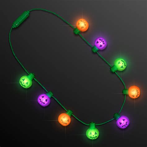 Led Funky Pumpkins Jumbo String Lights Necklace