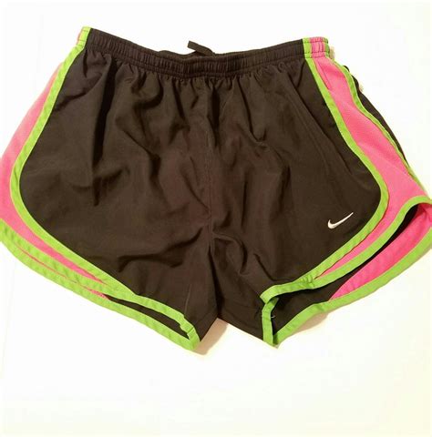 Nike Tempo Shorts Lined Black Hot Pink Green Womens Size Medium Run Gym Yoga Clothing Shoes