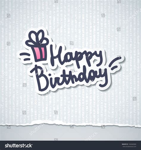 Happy Birthday Handwriting Lettering Stock Vector Illustration