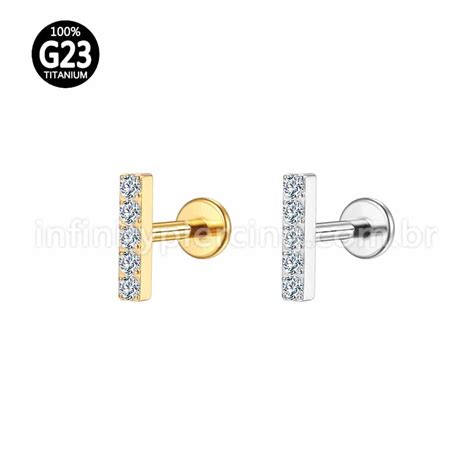 Piercing Labret Tit Nio Rosca Interna Barra Zirc Nia Grande Infinity