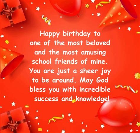 Birthday Wishes For Classmate Happy Birthday School Friend