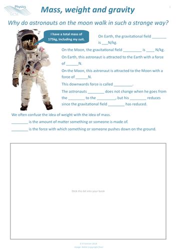 New Aqa Mass Weight And Gravity Ks4 Gcse Physics Lesson Forces Topic Teaching Resources