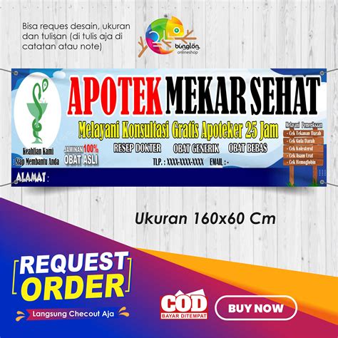 Spanduk Banner X Apotek Custom Desain Lazada Indonesia