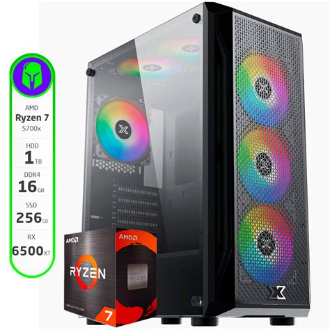 PC GAMER ARMADA AMD RYZEN 7 5700X 16GB 250GB SSD 1TB HDD RX 6500XT