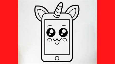 Como Dibujar Un Celular Unicornio Kawaii Facil Youtube