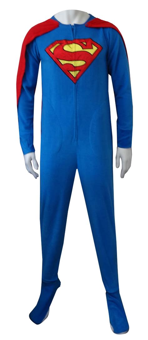 Superman Footed Pajamas For Adults