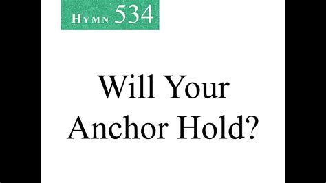 Will Your Anchor Hold Instrumental Youtube