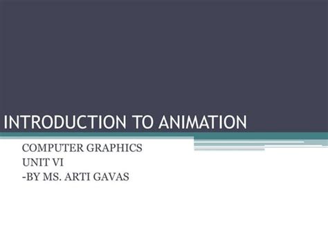 Introduction To Animationpptx