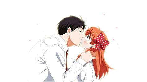 First Kiss Anime Blushing Gekkan Shoujo Nozaki Kun Kissing