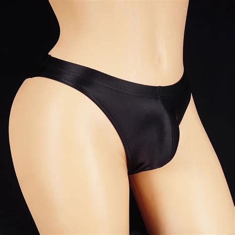 Satin Glossy Sexy Men Gay Underwear Pouch Smooth Shorts Oily Shiny Solid Briefs Running