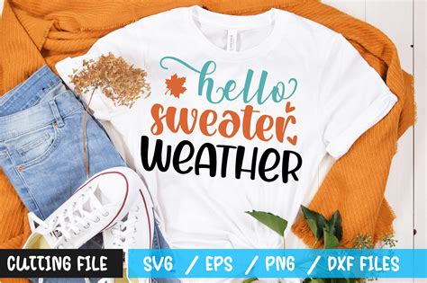 Hello Sweater Weather SVG Graphic By Craftygenius Creative Fabrica