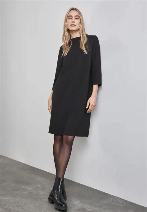 STREET ONE Robe Longueur Genou En Couleur Unie Pour Femmes En Noir