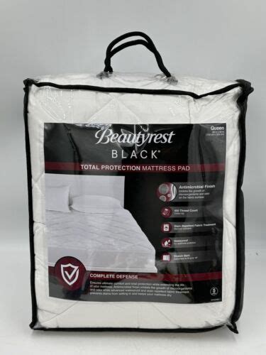 Beautyrest Black Total Protection Mattress Pad Queen New Thread